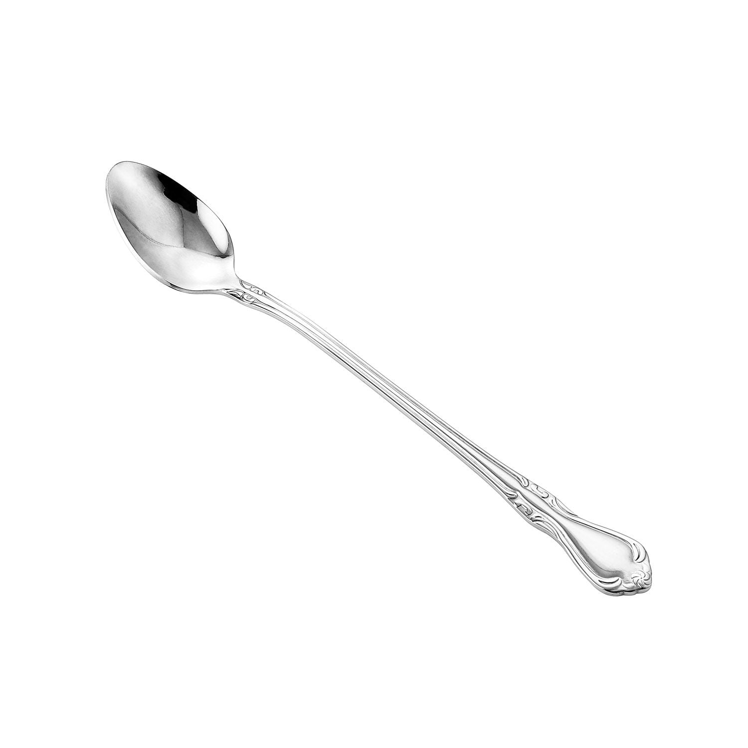 Glamour Iced Tea Spoon 7.5 inch long handle, made of 18/8 stainless steel with mirror finish, extra heavyweight for elegant foodservice use, bulk packed 25 dozen per case