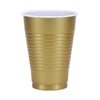 12oz disposable plastic cups in red, white, blue, black, gold, silver, yellow, orange, pink, light blue, and hot pink. Durable for hot or cold drinks, perfect for events with easy cleanup and vibrant style.

