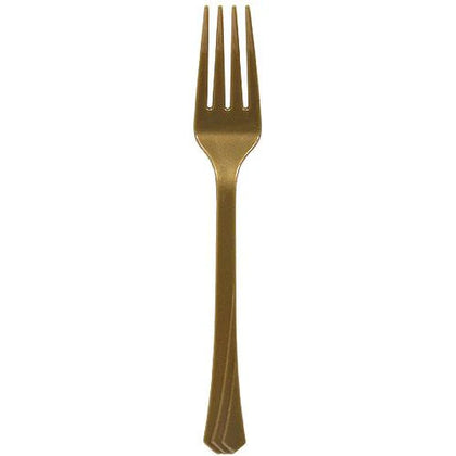 Gold disposable fork and knife set. Elegant and durable, perfect for weddings, banquets, and upscale events. Stylish design adds sophistication to any table setting, with easy cleanup and convenience.