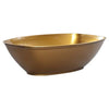 Gold Oval Luau Bowl, ideal for serving fruit, salads, or snacks at luau-themed parties, BBQs, or beach events. Elegant and durable, adding a sophisticated touch to your tropical gatherings and table settings.