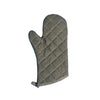 Gray 13‑inch cotton oven mitt featuring flame‑retardant quilted shell and heat‑resistant lining, ideal for grilling, baking, BBQ, and commercial kitchen safety; durable cooking glove.
