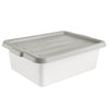 Gray plastic cover for BTDB Series bus boxes, offers a secure fit to protect contents. Durable, stackable, and easy to clean—ideal for busy foodservice and commercial kitchen environments.