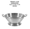 16-quart heavy-duty aluminum colander, perfect for draining large batches of pasta, vegetables, and other foods with strength and ease.



