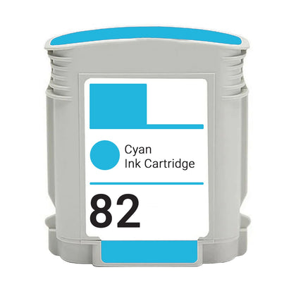 82 Cyan Compatible Ink Cartridge for HP DesignJet printers 500, 510, 800, 810, and 820, high-yield 3,200 pages with vibrant, professional cyan prints.