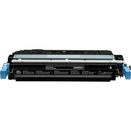 CB400A (642A) Black Toner Cartridge compatible with HP LaserJet Color CP4005, high-yield 7,500-page print capacity.