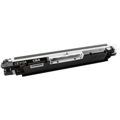 CE310A (126A) black toner cartridge compatible with HP LaserJet Color CP1025, prints up to 1,200 pages with sharp, reliable professional output.