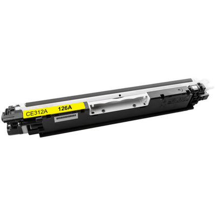 CE312A (126A) yellow toner cartridge compatible with HP LaserJet Color CP1025, prints up to 1,000 pages with vibrant, reliable color output.