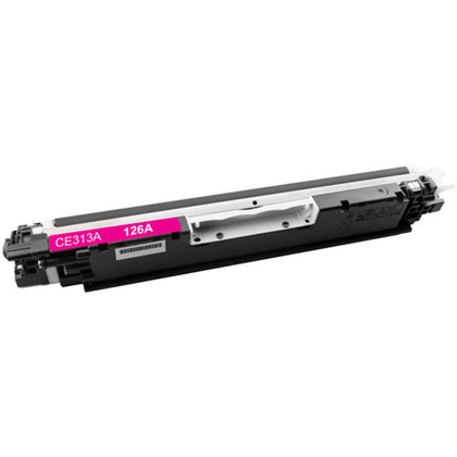 CE313A (126A) magenta toner cartridge compatible with HP LaserJet Color CP1025, prints up to 1,000 pages with vibrant, reliable color output.