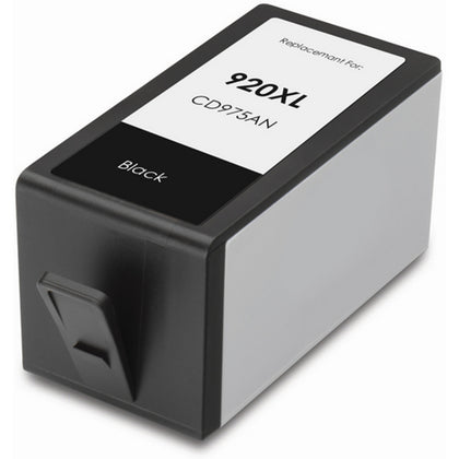 Compatible HP 920XL Black Ink Cartridge high-yield 1200-page replacement for HP OfficeJet 6000 and 6500 printers.