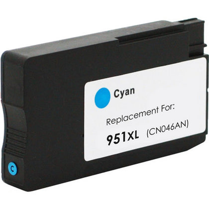 Compatible HP 951XL Cyan Ink Cartridge – high-yield 1500-page replacement for HP OfficeJet Pro 8100 and 8600 Series printers.