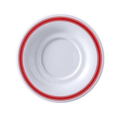 Yanco Saucer HS-9303 Thanks to the durable melamine material that has an unbreakable and heavy-duty structure, this saucer is a reliable option for your food-serving establishment. They are also NSF listed, which makes them safe for personal or commercial usage. These saucers are non-toxic. The melamine material of the saucer is BPA free, so it doesn't contain any harmful substances.