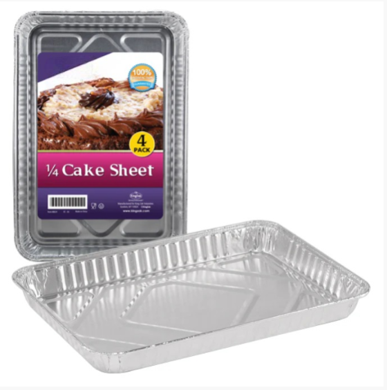Half size cookie sheet with banded label, non-stick, durable surface for baking cookies, pastries, and other treats. Ideal for both commercial and home kitchens.