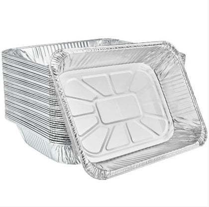 Half Size Deep Aluminum Pan for baking, roasting, and serving large portions. Heavy-duty, durable, and perfect for catering, meal prep, or home cooking.