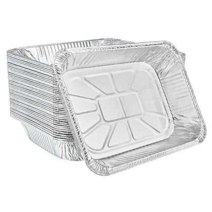 Half Size Shallow Aluminum Pan for baking, cooking, and food serving. Durable, lightweight, and perfect for evenly heated meals, catering, and events.
