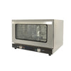 Half‑size countertop convection oven with 1600W power, 1.6 cu. ft. capacity, stainless steel interior, and adjustable controls; ideal for commercial kitchens, cafes, and food prep stations.