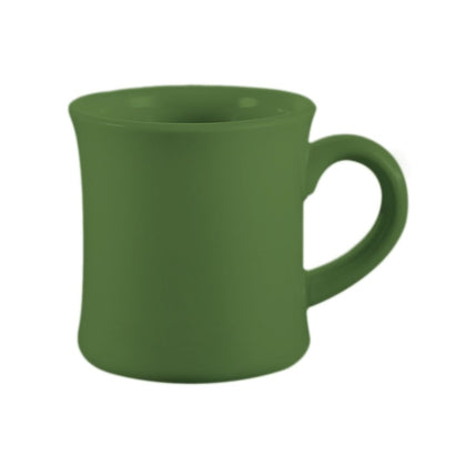 Hartford Green 7.5oz mug, 3 1/4-inch durable coffee mug, heat-retaining ceramic tea mug, espresso cup, chip-resistant green drinkware, stackable restaurant-quality coffee cup
