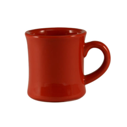 Hartford Red 7.5oz mug, 3 1/4-inch durable coffee mug, heat-retaining ceramic tea mug, espresso cup, chip-resistant red drinkware, stackable restaurant-quality coffee cup, ergonomic handle