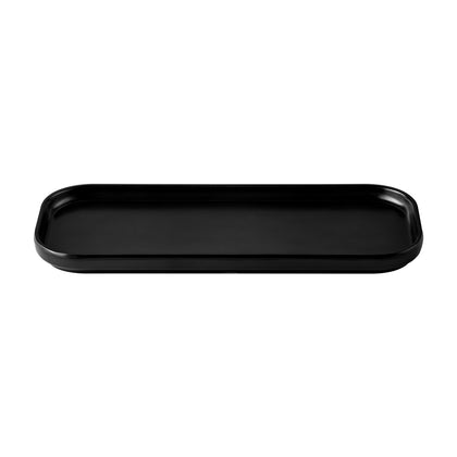 Hudson Long Rectangular Straight-Side Platter Matte Black 12-1/4