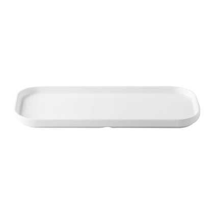 Hudson Long Rectangular Straight-Side Platter Matte White 12-1/4