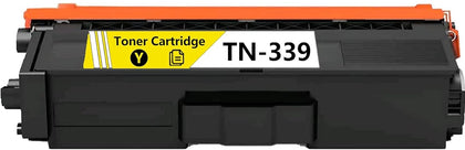 TN339 Yellow toner cartridge compatible with Brother printers, 6000-page yield, fits HL-L9200CDWT, HL-L9200CDW, MFC-L9550CDW models.