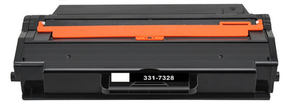 331-7328 black toner cartridge compatible with Dell B1260dn, B1260dnf, and B1265dnf, prints up to 2500 pages with sharp, professional-quality text