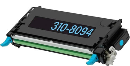 Dell 310-8094 cyan toner cartridge compatible with 3110cn and 3115cn printers, high-yield 8,000 pages for vibrant color prints