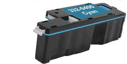 Cyan Toner Cartridge 332-0400 compatible with Dell C1660 and C1660W printers, 1000-page yield.