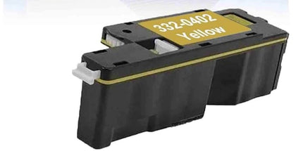 Yellow Toner Cartridge 332-0402 compatible with Dell C1660 and C1660W printers, 1000-page yield.
