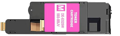 Magenta Toner Cartridge 593-BBJV compatible with Dell E525W printer, 1,400-page yield.