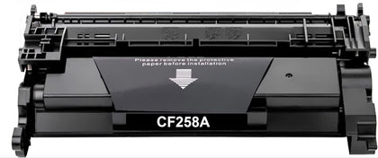 CF258A black toner cartridge compatible with HP M304, M404, M428 printers, standard-yield 3,000 pages.