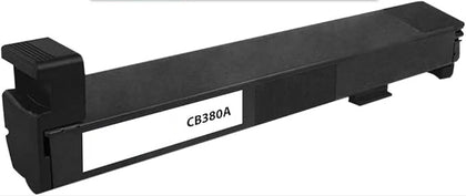CB380A Black Toner Cartridge compatible with HP LaserJet CP6015, high-yield 16,500-page print capacity.