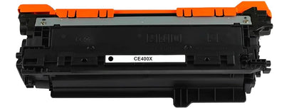 CE400X (507X) Black Toner Cartridge compatible with HP LaserJet M551dn, M551n, M551xh, high-yield 11,000-page print capacity.