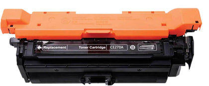 CE270A (650A) black toner cartridge compatible with HP LaserJet Color CP5525, prints up to 13,000 pages with sharp, reliable professional output.