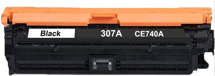 CE740A (307A) black toner cartridge compatible with HP LaserJet Color Pro CP5225, prints up to 7,000 pages with sharp, reliable professional output.