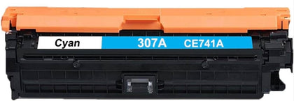 CE741A (307A) cyan toner cartridge compatible with HP LaserJet Color Pro CP5225, prints up to 7,000 pages with vibrant, reliable color output.