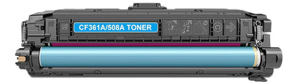 Toner Cartridge CF361A (508A) Cyan Compatible for HP Color LaserJet Enterprise M533x, M553dn, M553n, 5,000 pages