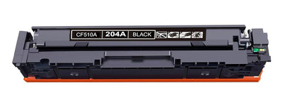 CF510A (204A) black toner cartridge compatible with HP Color LaserJet Pro M154, M180, M181, prints up to 1,100 pages.