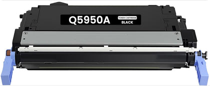 Q5950A black toner cartridge compatible with HP LaserJet Color 4700 and 4730 printers, 12000 pages high-yield replacement.