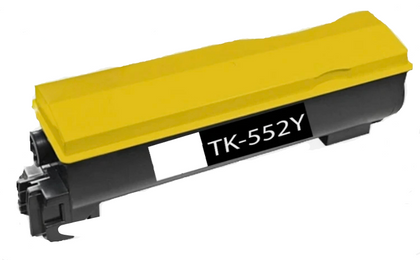 Kyocera TK-552 Yellow compatible toner cartridge, 6000-page yield for FS-C5200 and FS-C5200DN printers.