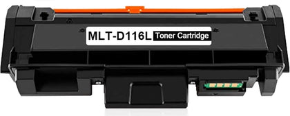 Samsung MLT-D116L black compatible toner cartridge, 3,000 pages for Samsung SL-M2625d, M2825dw, M2875fd, and M2875fw printers.