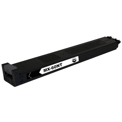 MX-60NT black toner cartridge compatible for Sharp printers, 40,000 pages yield