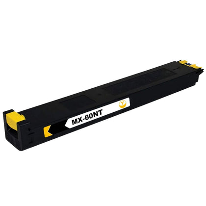 MX-60NT yellow toner cartridge compatible with Sharp printers, high yield 40,000 pages