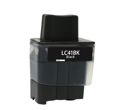 LC41 Black Compatible Ink Cartridge for Brother printers, 500-page yield.