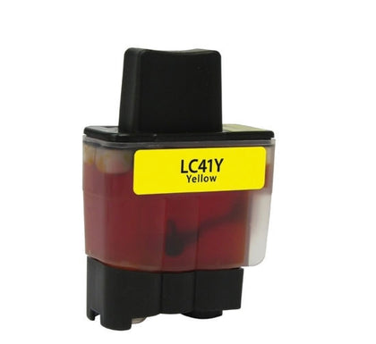 LC41 Yellow Compatible Ink Cartridge for Brother printers, 400-page yield.