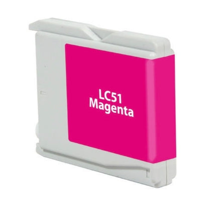 LC51 Magenta Compatible Ink Cartridge for Brother printers, 400-page yield.