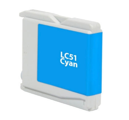 LC51 Cyan Compatible Ink Cartridge for Brother printers, 400-page yield.