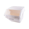 Ingredient bin with 200-cup (12.6-gallon) capacity, built-in shelf, sliding clear lid, durable food-safe material, ideal for commercial kitchens; provides easy and organized dry ingredient storage.