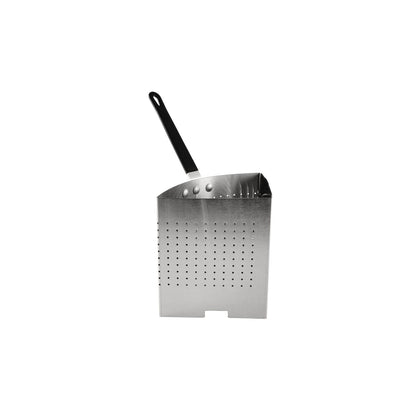 1/4 size stainless steel pasta cooker insert with perforated design, durable build, rust-resistant finish, and easy-grip handles for fast boiling and straining in busy kitchens.