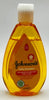 Alt text: Johnson’s Baby Shampoo, 50ml (3.5oz) bottle, gentle tear-free formula for babies’ delicate hair and scalp.