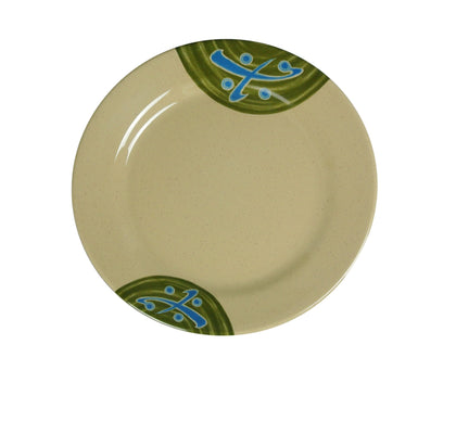 Yanco Round Plate JP-1010 It is made from durable and reliable melamine material, which makes the plate look like ceramics. You can use this stylish plate to serve any dish you want. For example, you can use it for serving tortillas, rice, noodles, appetizers or hot meals. The Japanese collection has an elegant and stylish design. Performed in green color, it will perfectly fit any restaurant environment. 